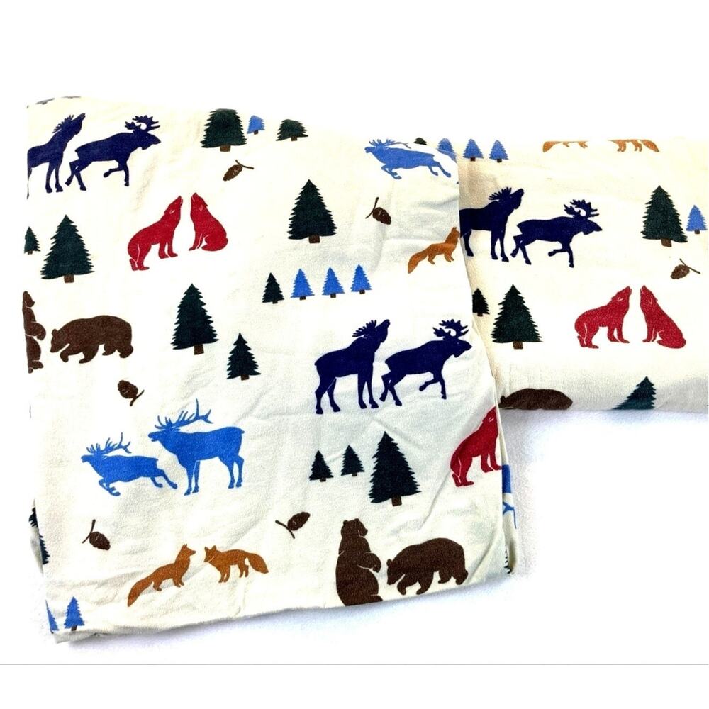 L. L. Bean Flannel Sheets Full Size Fitted & Flat Wilderness